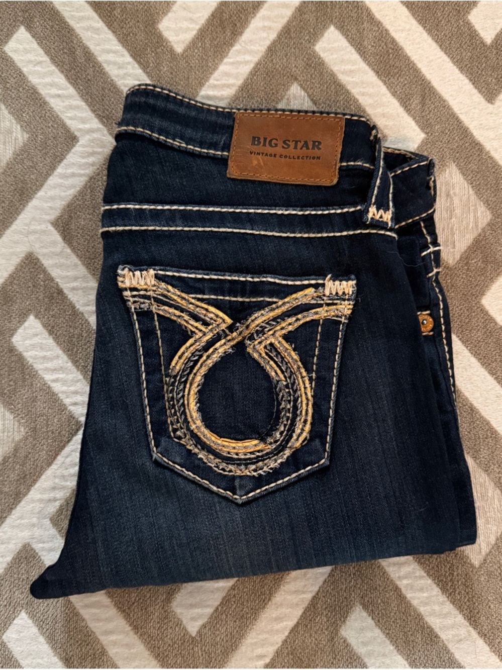Big Star Women's Dark Blue Bootcut Jeans with Embroidered Back Pocket